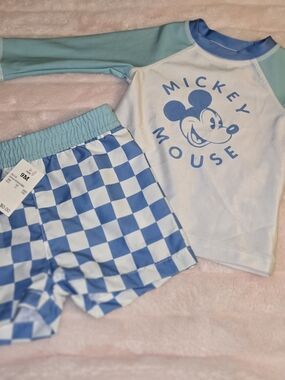 Disney Blue and White Mickey Mouse Pajama Set